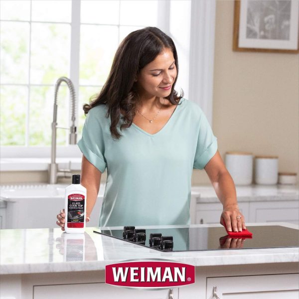 Weiman Ceramic and Glass Cooktop Cleaner, 10 Ounce, 3 Scrubbing Pads - Image 2