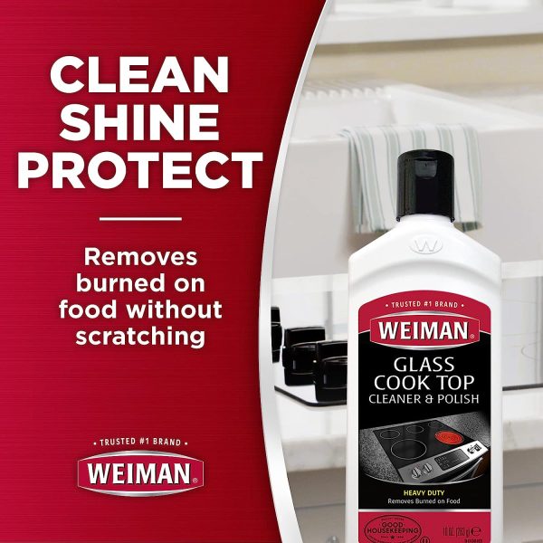 Weiman Ceramic and Glass Cooktop Cleaner, 10 Ounce, 3 Scrubbing Pads - Image 5