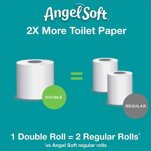 Angel Soft Toilet Paper 48 Regular Rolls, 2-Ply Bath Tissue - Image 3