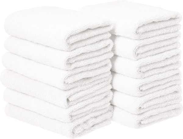 Basics Cotton Hand Towel,12-Pk, White,14"x8" - Image 5