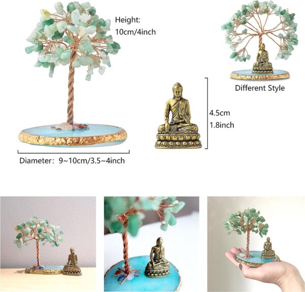 CRUCISRESIN Buddha Statue with Healing Crystal Tree - Image 4