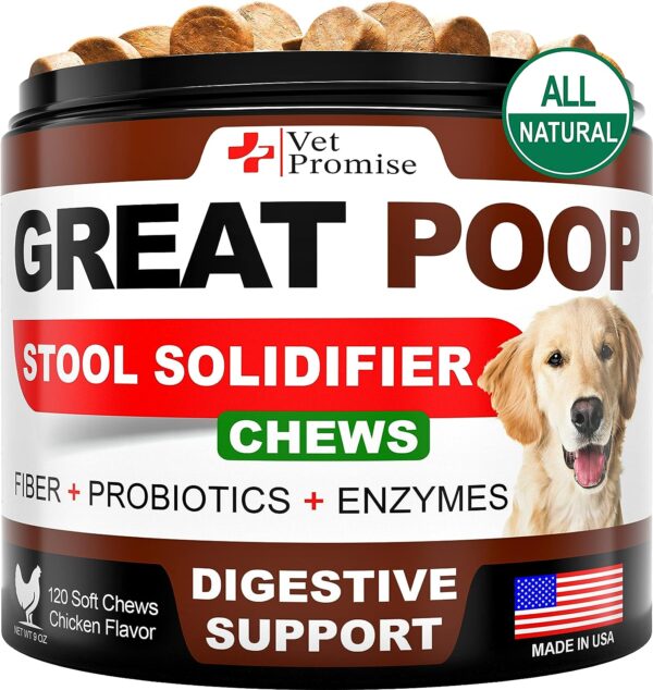 Great Poop Probiotics for Dogs - Dog Stool Softener 120 Chews